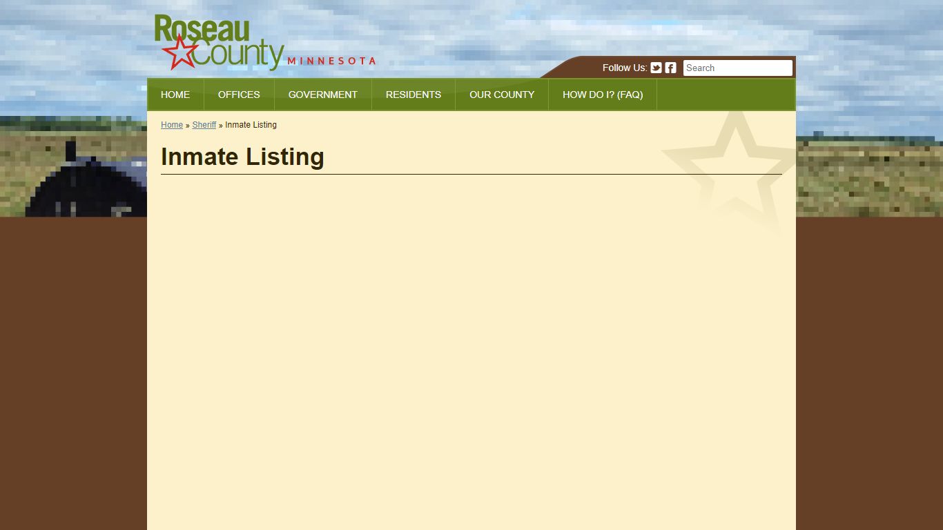 Inmate Listing - Roseau County, Minnesota